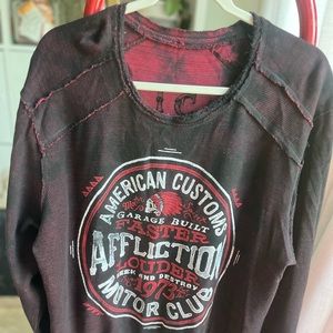 Affliction thermal long sleeve reversible 2 shirts in one